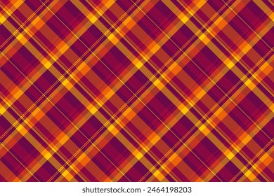 Tartan check fabric of background vector texture with a textile pattern plaid seamless in pink and red colors.