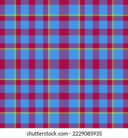 Tartan check fabric. Pattern vector plaid. Textile background seamless texture in green and blue colors.