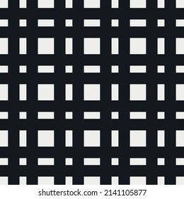 Tartan-Scheck aus schwarzen Linien. Vektorgrafik von schwarz gekreuzten Streifen auf weißem Hintergrund.
