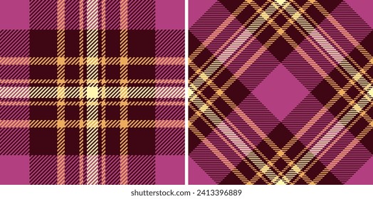 Tartan check pattern of seamless plaid texture with a fabric background vector textile. Set in space colors of symmetry tissue designs.