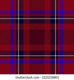 Tartan check pattern seamless red and  blue. Seamless striped textured tartan check plaid vector for flannel shirt, skirt, or other modern textile print