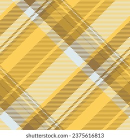 Tartan check pattern of textile fabric background with a vector texture plaid seamless in amber and sterling silver colors.