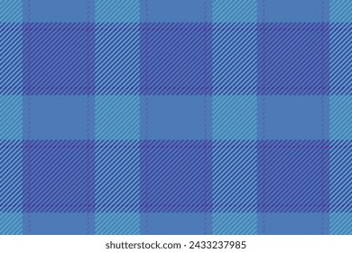 Tartan check pattern of textile texture seamless with a fabric plaid vector background in blue and cyan colors.