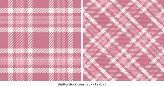 Tartan check pattern of texture plaid vector with a background fabric seamless textile. Set in skin colours for messy stripe patterns in clothing.