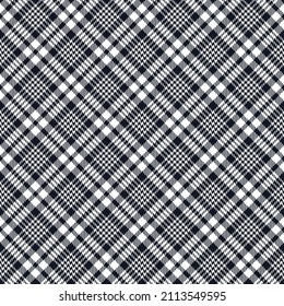 Patrón de control de Tartán en blanco y azul oscuro. Mechón sin costura texturado para falda, chaqueta, camisa u otro diseño textil
