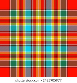 Schottenmuster. Weihnachtsmusiken Grafik in Marineblau, Rot, Grün, Gelb. Nahtlose dunkle Textur für Winterurlaub Flanellhemd, Bettbezug, Schal, andere moderne Mode Textildruck, EPS 10.