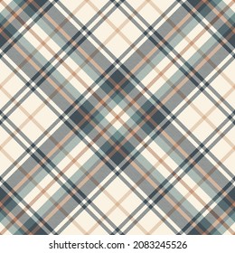 Tartan check plaid pattern in grey, brown, beige for spring summer autumn winter. Seamless herringbone diagonal large tartan print for flannel shirt, scarf, blanket, duvet cover, other modern design.