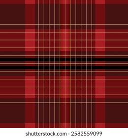 Tartan check plaid pattern. Seamless simple textured dark plaid vector illustration for flannel shirt, blanket, duvet cover, other textile print.
