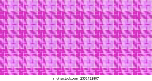 Tartan check plaid texture seamless pattern in pink, blue, white Modern print in doll style for fashion, home decor and stationary Scottish vichy texture Vector illustration.