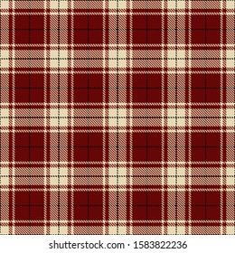 Tartan check red seamless pattern. Christmas plaid background