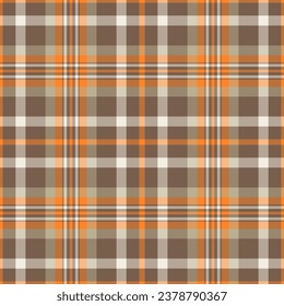 El tartán comprueba sin fisuras la tela vectorial con un fondo de tela trenzado en tonos naranja y pastel.