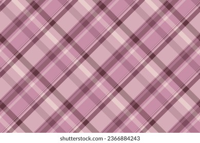 Tartan check texture of plaid pattern vector with a seamless fabric background textile in pink and pastel colors.