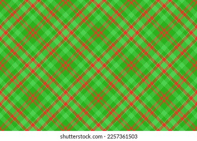Tartan check vector. Fabric textile seamless. Plaid texture background pattern in green and red colors.