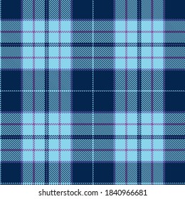 Patrón de Tartán. Ilustración vectorial de yeso controlado. El estilo escocés es impecable para los diseños modernos. Para papeles pintados, textiles, decoraciones, envases. Azul oscuro, azul, colores violeta.