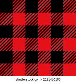 Patrón de Tartán. Ilustración vectorial de yeso controlado. Sencillo fondo de estilo escocés para diseños modernos. Para papeles pintados, textiles, decoraciones y embalajes. Colores negros y rojos.