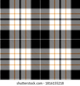 Tartan Cloth Pattern. Chequered plaid vector illustration. Seamless background of Scottish style great for wallpapers, textiles, decorations, wrappings. The black, white, and red colors.