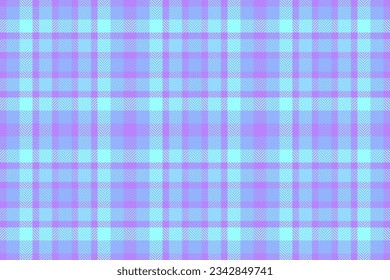 Tartan-Stoffkontrolle mit nahtlosem Hintergrund-Muster mit Vektorgrafik-Textur in violetten und blauen Farben.