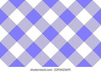 Tartan fabric check. Vector seamless pattern. Texture plaid textile background in blue and white colors.