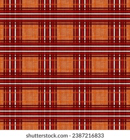 Tartan fabric pattern on brown background for autumn.Vector illustrations.