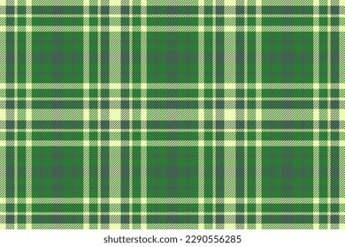 Tartan fabric pattern. Plaid textile check. Seamless vector texture background in light and green colors.