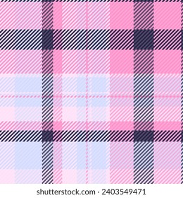 Patrón de tejido tartán del vector de plaqueta textil con una textura transparente de fondo comprobada en colores claros y rosas.