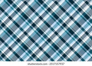 Tartan fabric plaid of background vector pattern with a check textile texture seamless in cyan and pastel colors.