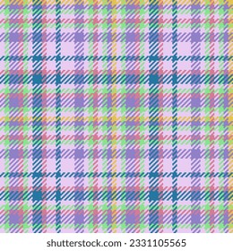 Tartan fabric textile of check texture background with a pattern vector seamless plaid in light and indigo colors.