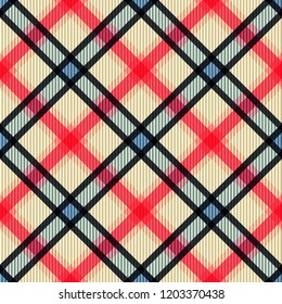 Tartan fabric texture. Seamless pattern. Vector illustration. 
