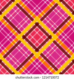 Tartan fabric texture. Seamless pattern. Vector illustration. 