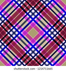 Tartan fabric texture. Seamless pattern. Vector illustration. 
