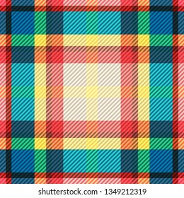 Tartan fabric texture. Seamless pattern. Vector illustration. 