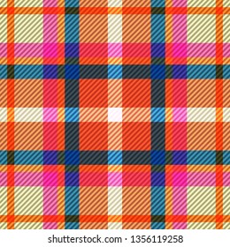Tartan fabric texture. Seamless pattern. Vector illustration. 