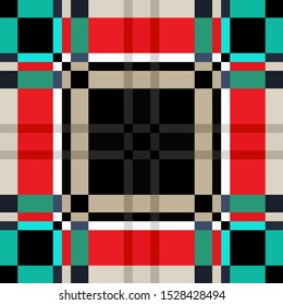 Tartan fabric texture. Seamless pattern. Vector illustration. 