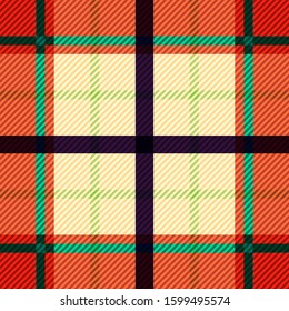 Tartan fabric texture. Seamless pattern. Vector illustration. 