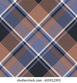 Tartan fabric texture seamless pattern. Vector illustration.
