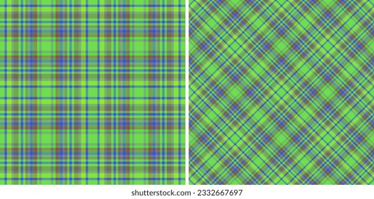 Tartan fabric vector of check plaid texture with a textile seamless pattern background in set.