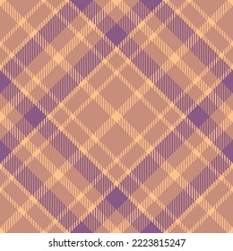 Tartan fabric vector. Plaid texture seamless. Background textile pattern check in pink and orange colors.