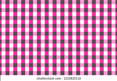 Tartan, gingham pattern for plaid,Vector illustration.EPS 10.Magenta and white checkered tablecloth background.Texture from rhombus for - plaid, tablecloths, clothes, shirts, dresses, paper, bedding.