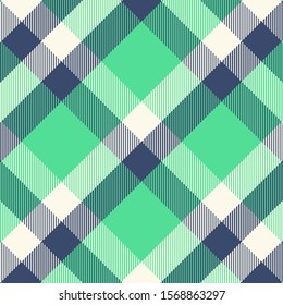 Tartan green and blue seamless pattern.Texture for plaid, tablecloths, clothes, shirts, dresses, paper, bedding, blankets, quilts and other textile products. Vector illustration EPS 10