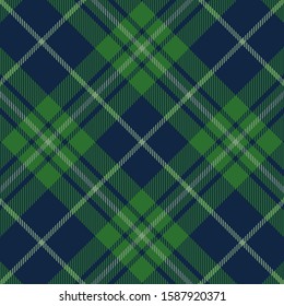 Tartan green and blue seamless pattern.Texture for plaid, tablecloths, clothes, shirts, dresses, paper, bedding, blankets, quilts and other textile products. Vector illustration EPS 10