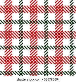 Tartan green red seamless pattern. Stock vector illustration for textile, fabric, cloth in scottish, irish style.