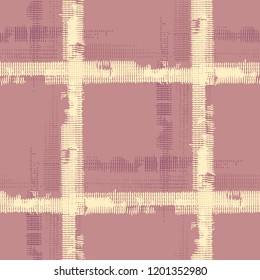 Tartan. Grunge Background with Stripes. Abstract Texture with Horizontal and Vertical Strokes. Scribbled Grunge Motif for Print, Fabric, Textile.  Scottish Ornament. Vector Texture.