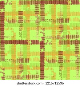 Tartan. Grunge Background with Stripes. Abstract Texture with Horizontal and Vertical Strokes. Scribbled Grunge Motif for Print, Cloth, Fabric. Scottish Ornament. Vector Texture.