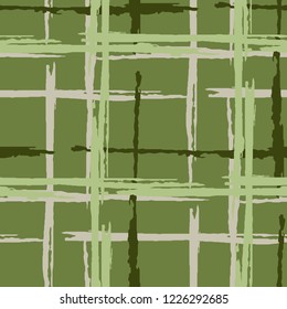 Tartan. Grunge Background with Stripes. Abstract Texture with Horizontal and Vertical Brush Strokes. Scribbled Grunge Rapport for Wallpaper, Cotton, Textile. Irish Ornament. Vector Texture.