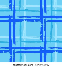Tartan. Grunge Background with Stripes. Abstract Texture with Horizontal and Vertical Dry Brush Strokes. Scribbled Grunge Pattern for Wallpaper, Print, Textile. Scottish Ornament. Vector Texture.