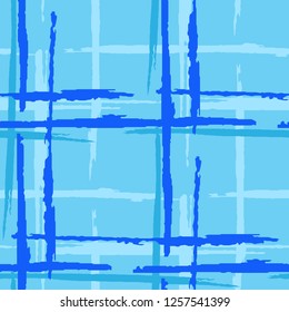 Tartan. Grunge Background with Stripes. Abstract Texture with Horizontal and Vertical Brush Strokes. Scribbled Grunge Rapport for Wallpaper, Fabric, Textile. Irish Ornament. Vector Texture.