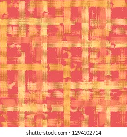Tartan. Grunge Background with Stripes. Abstract Texture with Horizontal and Vertical Strokes. Scribbled Grunge Rapport for Cotton, Print, Calico. Irish Ornament. Vector Texture.