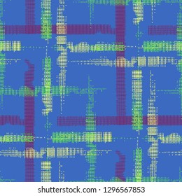 Tartan. Grunge Background with Stripes. Abstract Texture with Horizontal and Vertical Strokes. Scribbled Grunge Pattern for Cotton, Print, Calico. Scottish Motiff. Vector Texture.