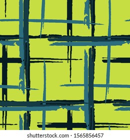 Tartan. Grunge Background with Stripes. Abstract Texture with Horizontal and Vertical Brush Strokes. Scribbled Grunge Rapport for Wallpaper, Fabric, Print. Scottish Ornament. Vector Texture.