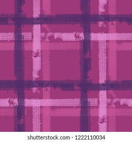 Tartan. Grunge Stripes. Abstract Texture with Horizontal and Vertical Strokes. Scribbled Grunge Pattern for Print, Cloth, Textile. Scottish Ornament. Vector Texture.
